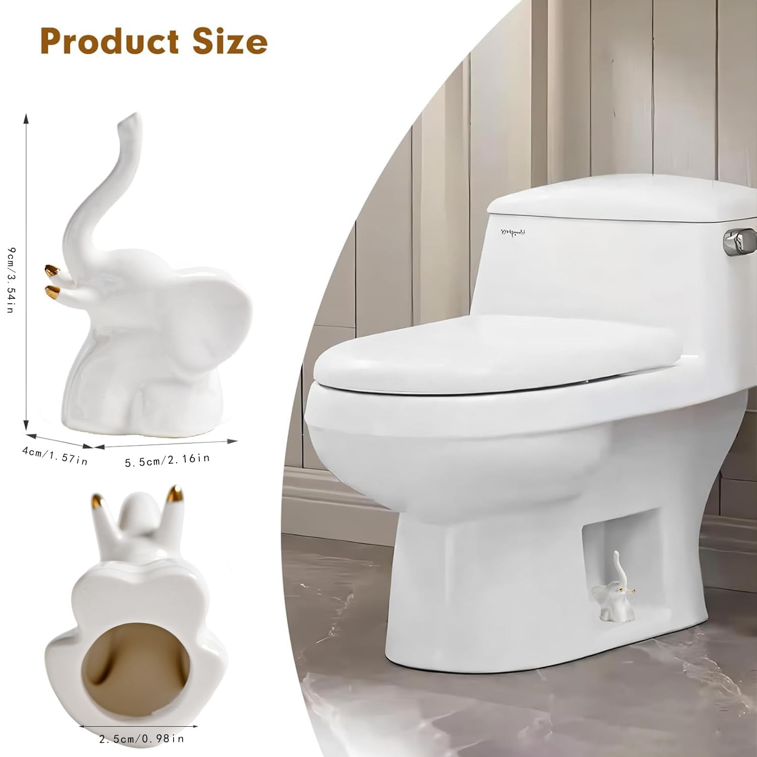 2Pcs White Elephant Toilet Bolt Covers Decorative, Christmas White Elephant G…
