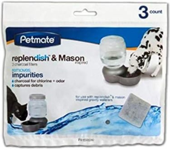 3 Count Replendish Charcoal Filters – Odor & Chlorine Control for Pet Waterers