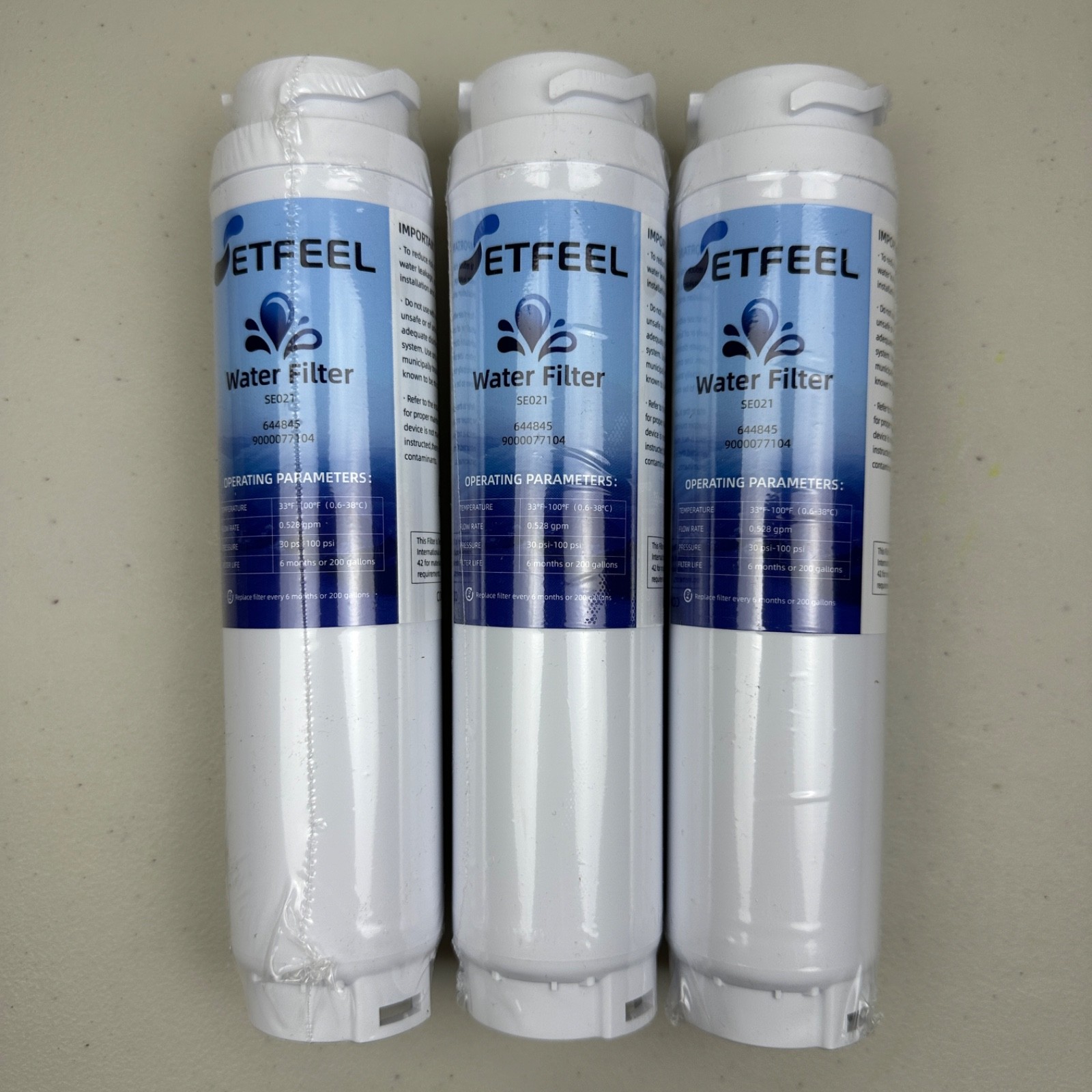 3 PACK SETFEEL SE021 Replacement for Bosch Thermador Ultra-Clarity Water Filter