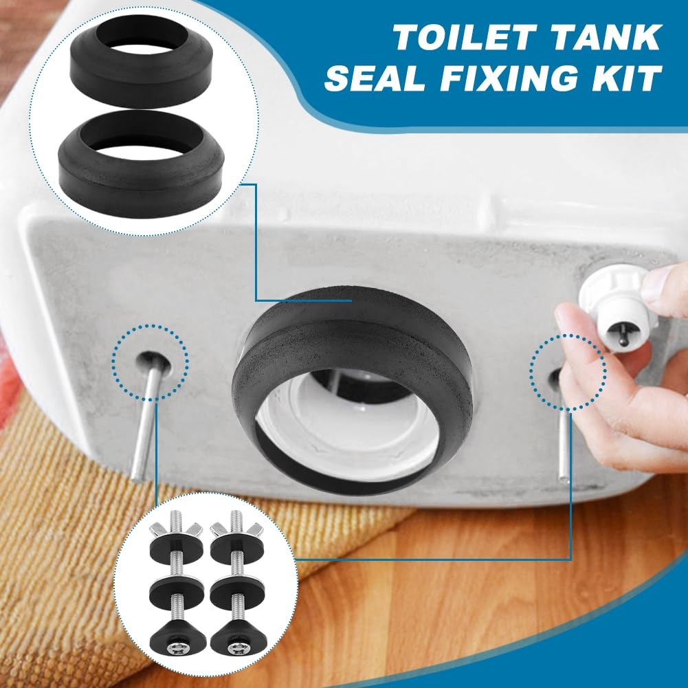 4 PCS Universal Toilet Tank To Bowl Gasket Bolts 5/16×3.15 Inch Flush Valve