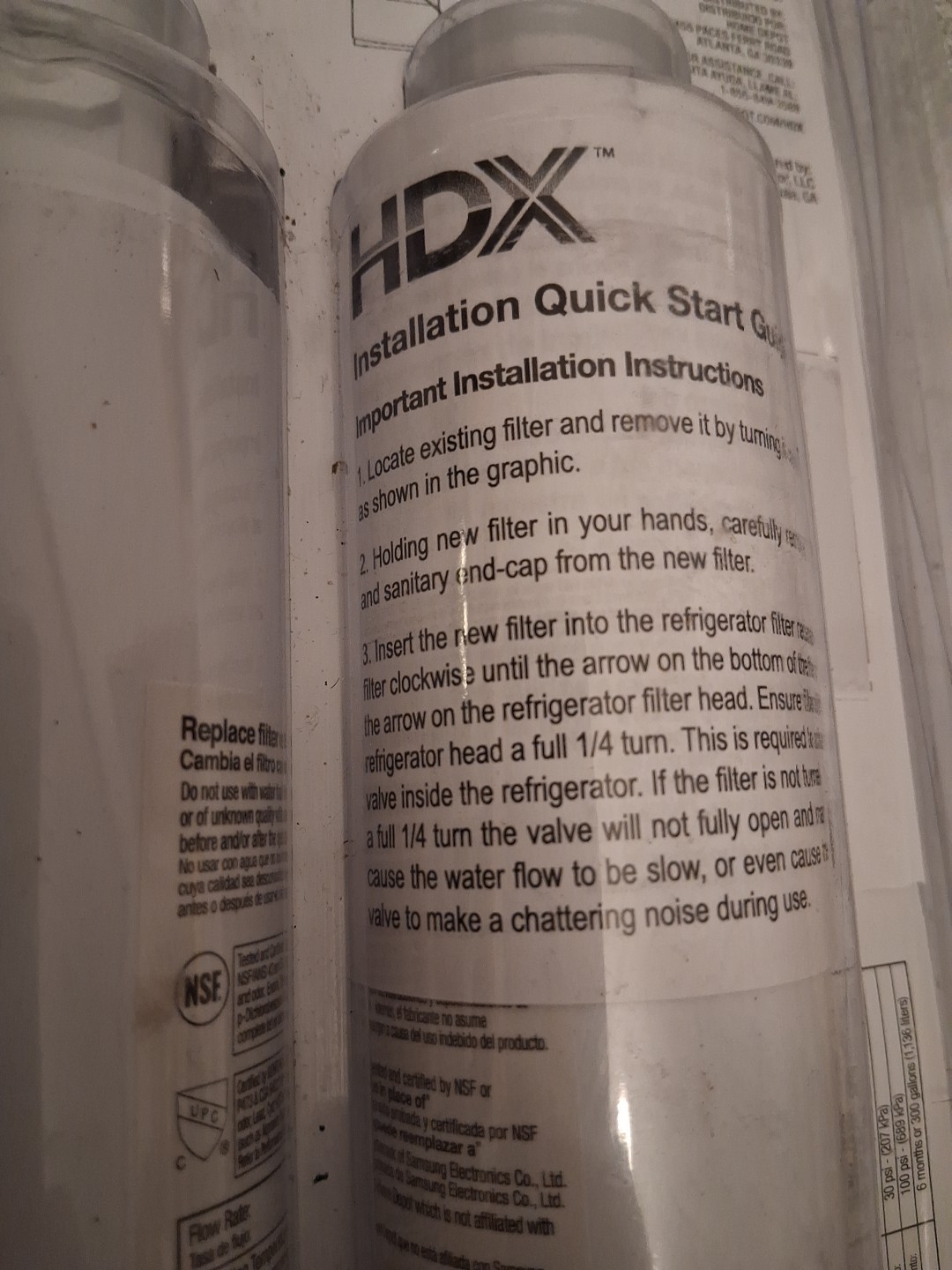 2 Pack HDX Refrigerator Samsung Replacement Box Filters Box 50