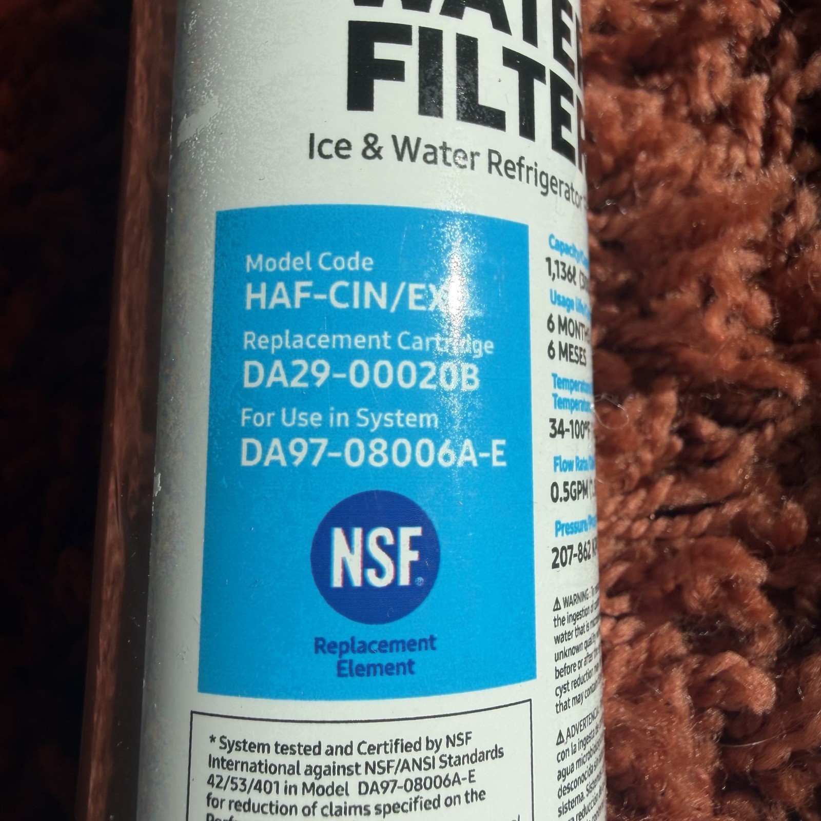 1 PACK Samsung DA29-00020B HAF-CIN/EXP Refrigerator Water Filter New Sealed