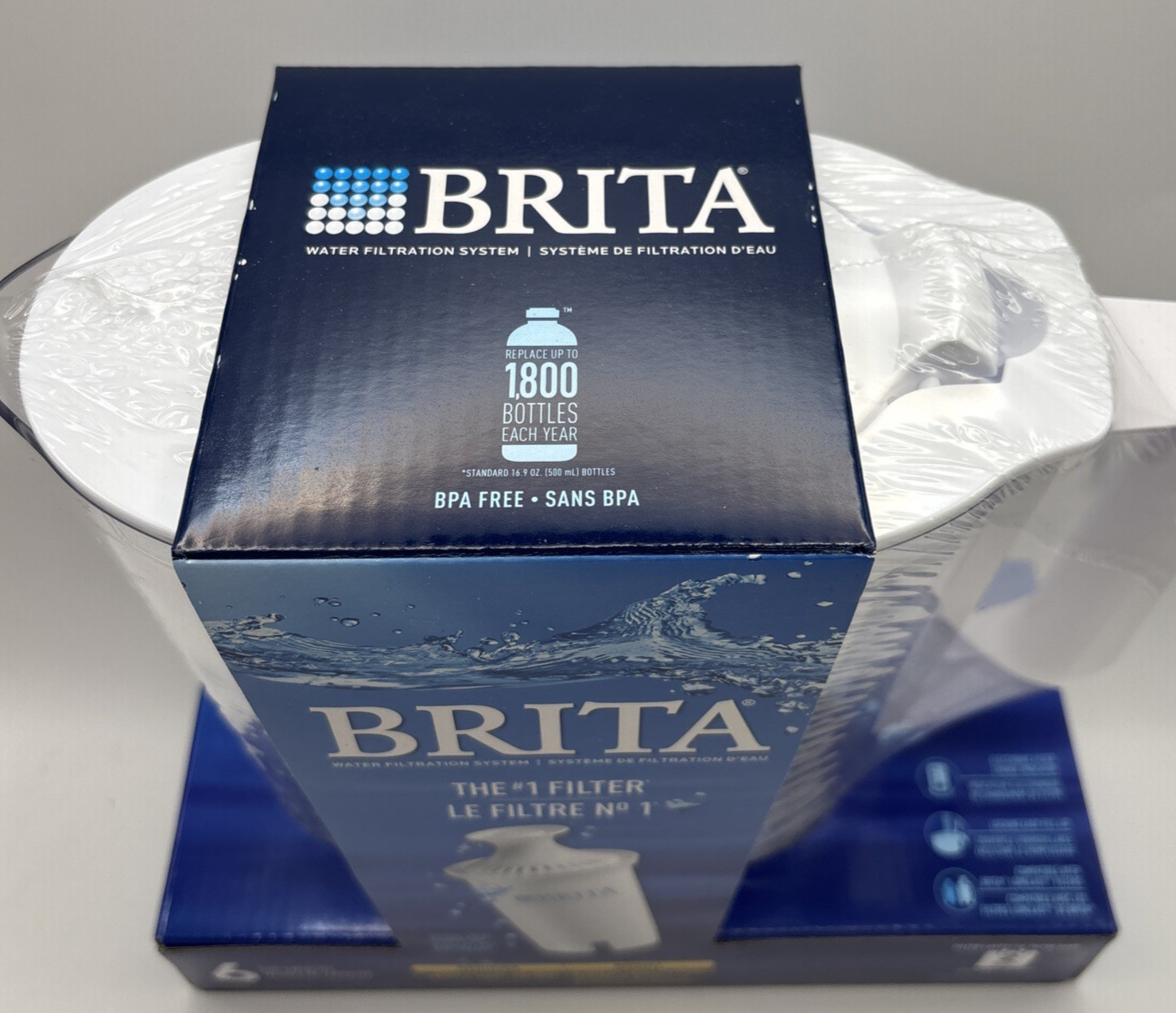 Brita SOHO Water Filtration System Pitcher WHITE 6 Cup NEW Plus 6 Extra Filters