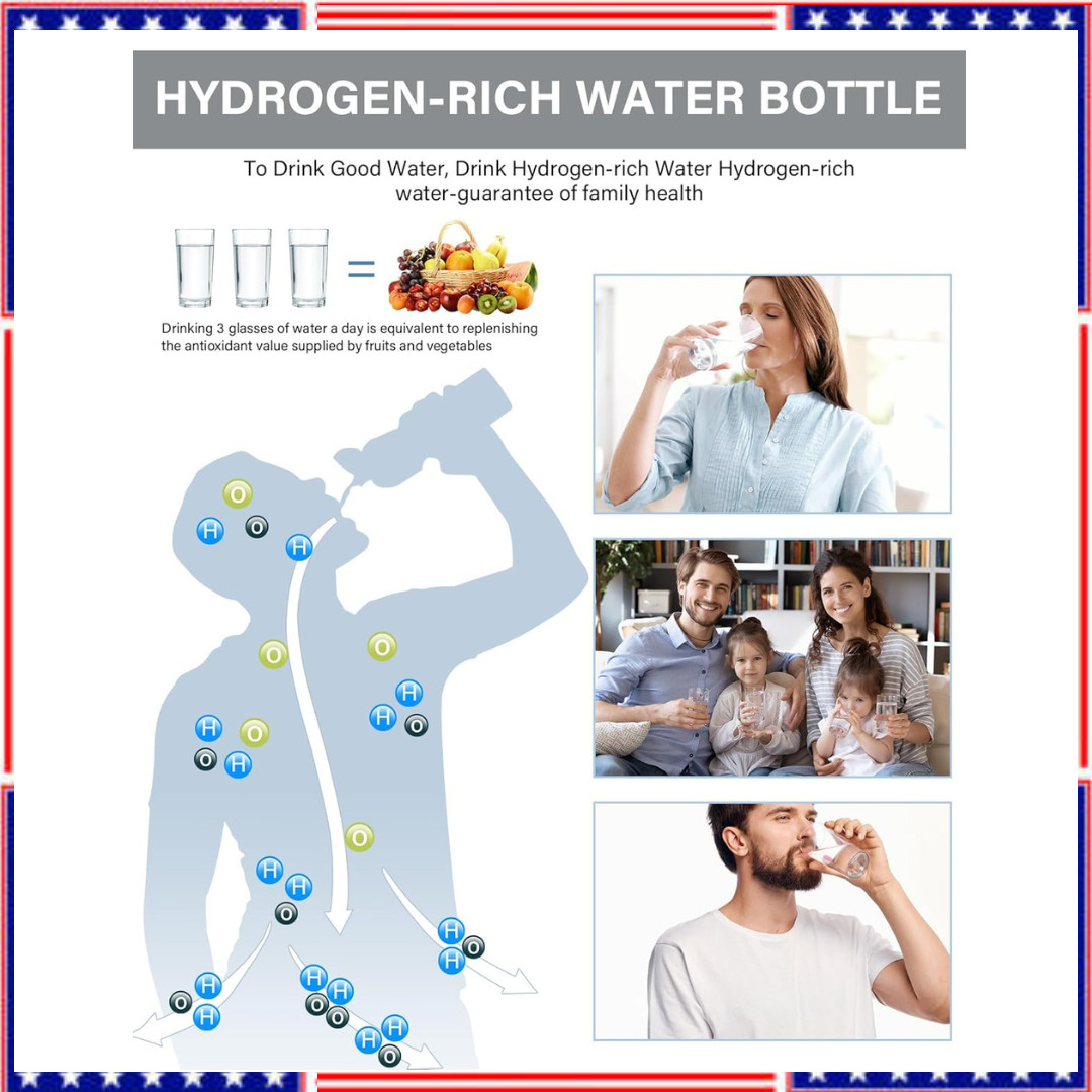 2025 Upgrade Hydrogen Water Bottle Generator, 2 in 1 Hydroh Hydrogen Water Bottl