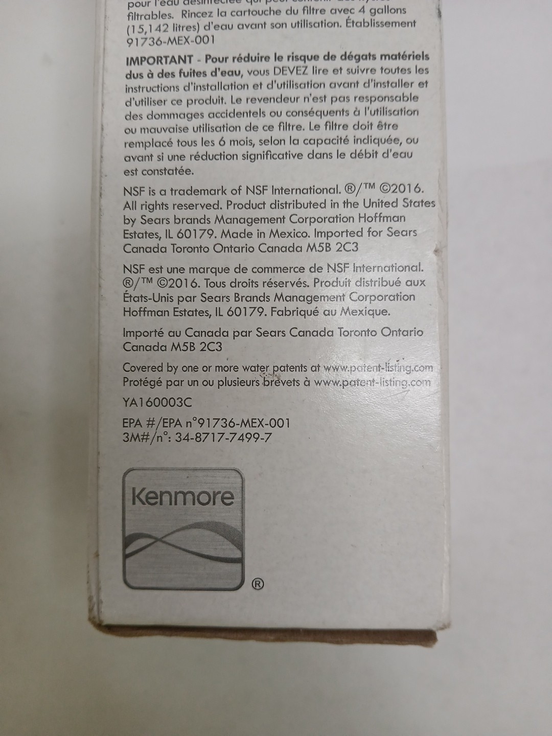 NEW/SEALED Genuine Kenmore Replacement Refrigerator Water Filter 460-9083