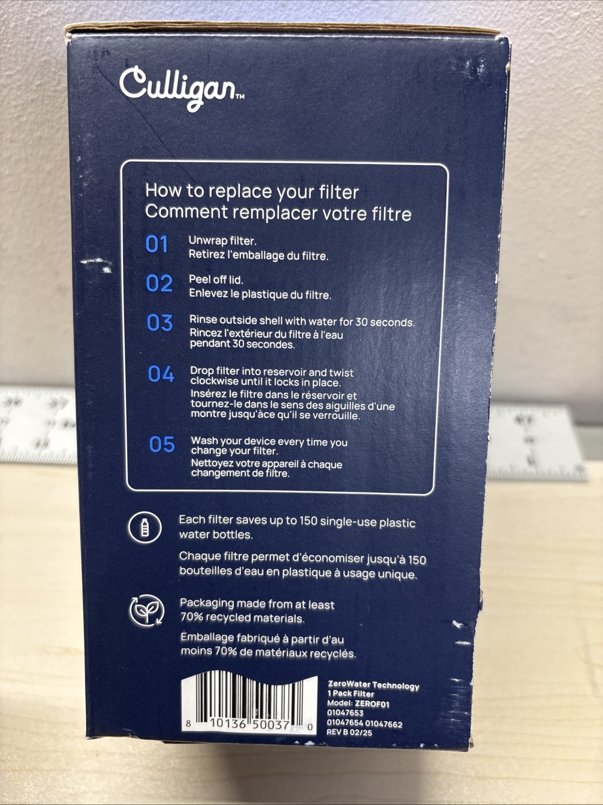 Lot of 3 Culligan ZeroWater Replacement Filter Premium Advanced 5-Stage ZEROF01