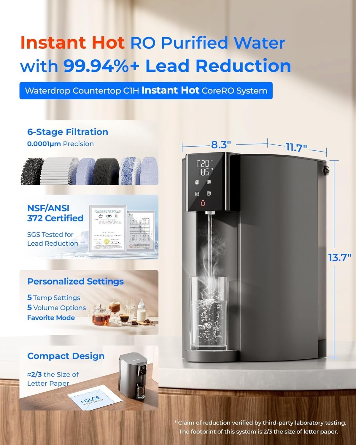 [Instant Hot] Waterdrop CoreRO Reverse Osmosis System, 6 Stage, WD-C1H