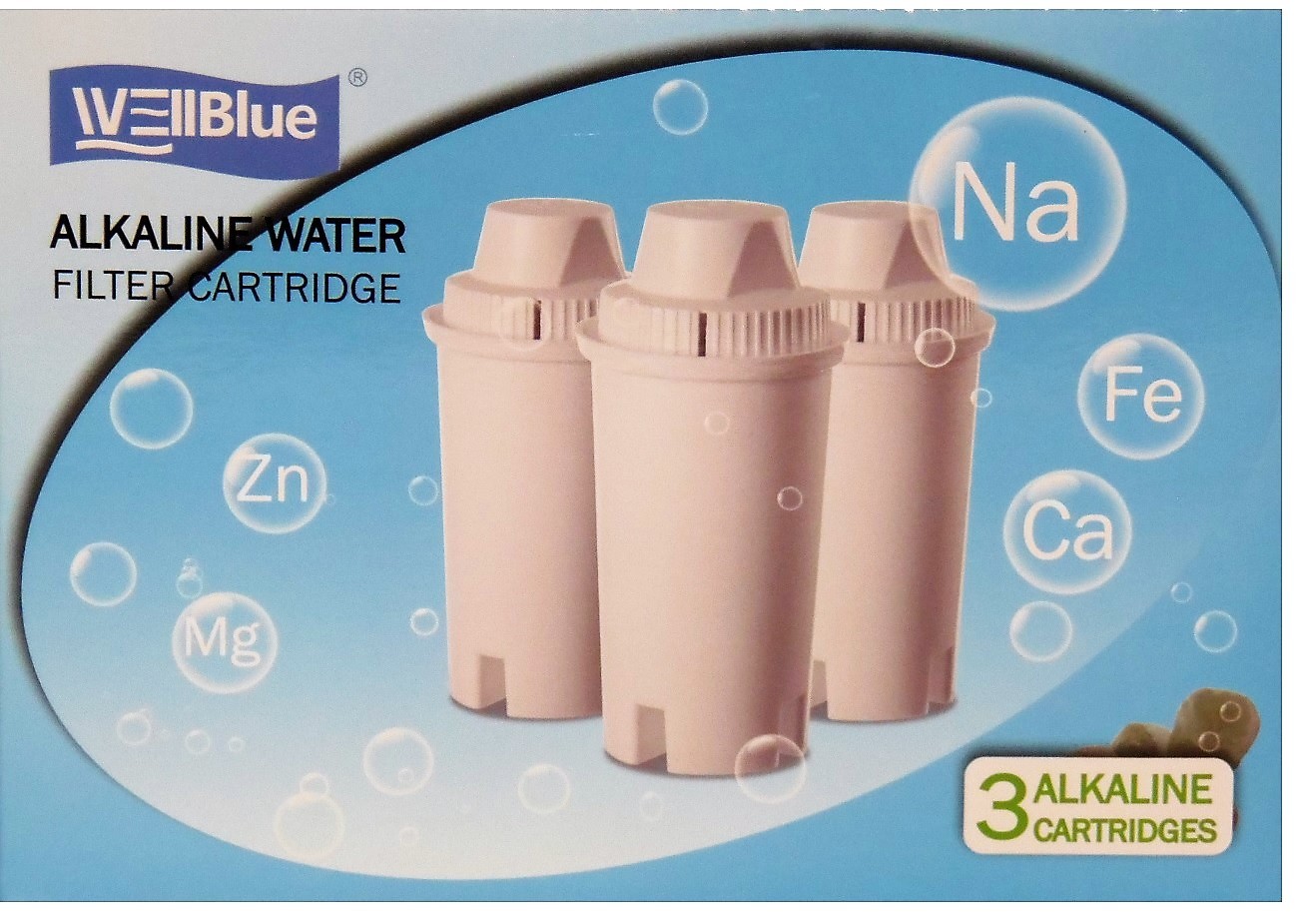 *Alkaline* 7 Stage Drop In Brita Style Water Pitcher Filter Replacements 3 Pack
