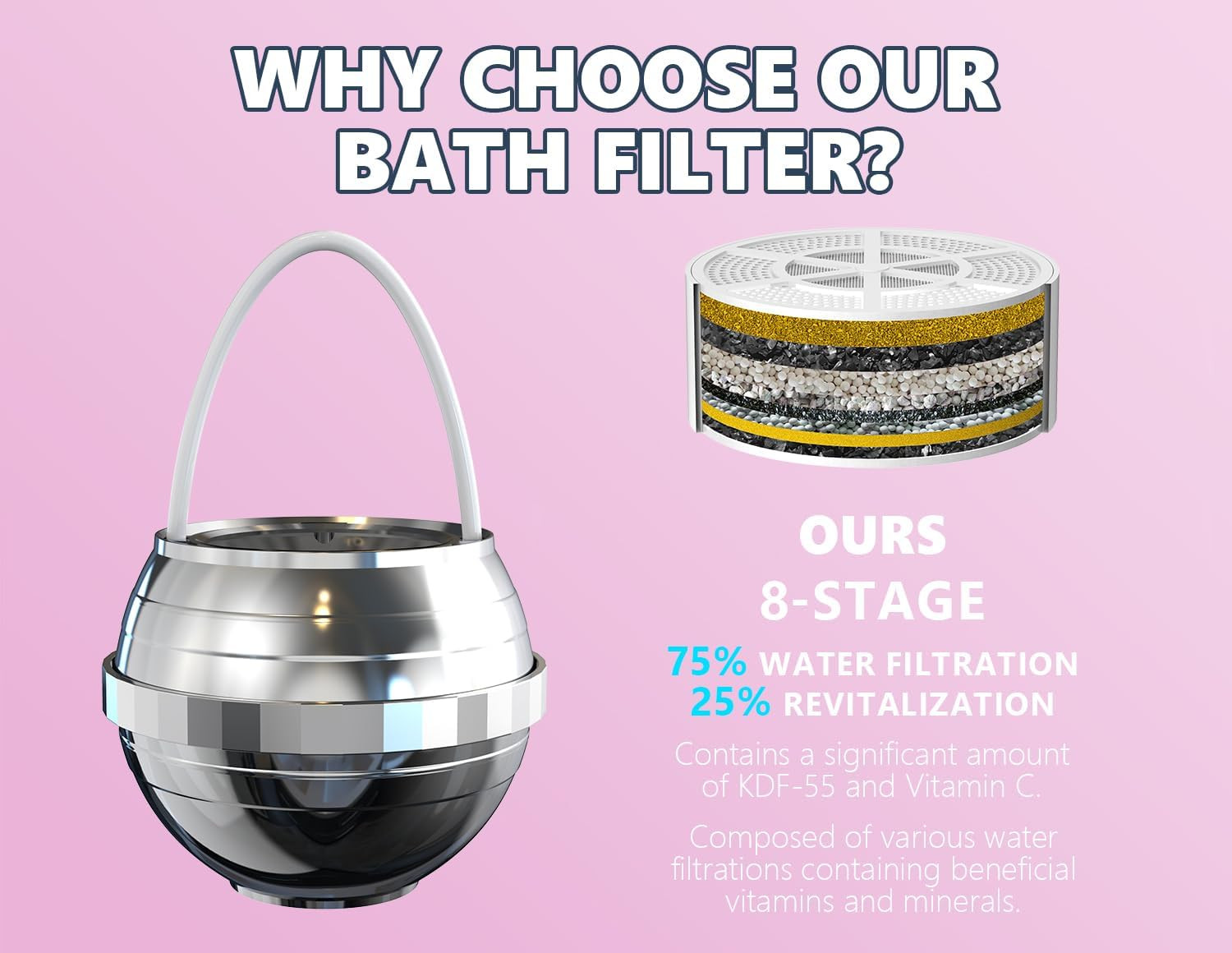 Filtro agua tina 2500 gal 8 etapas elimina contaminantes cloro fluor sin bpa