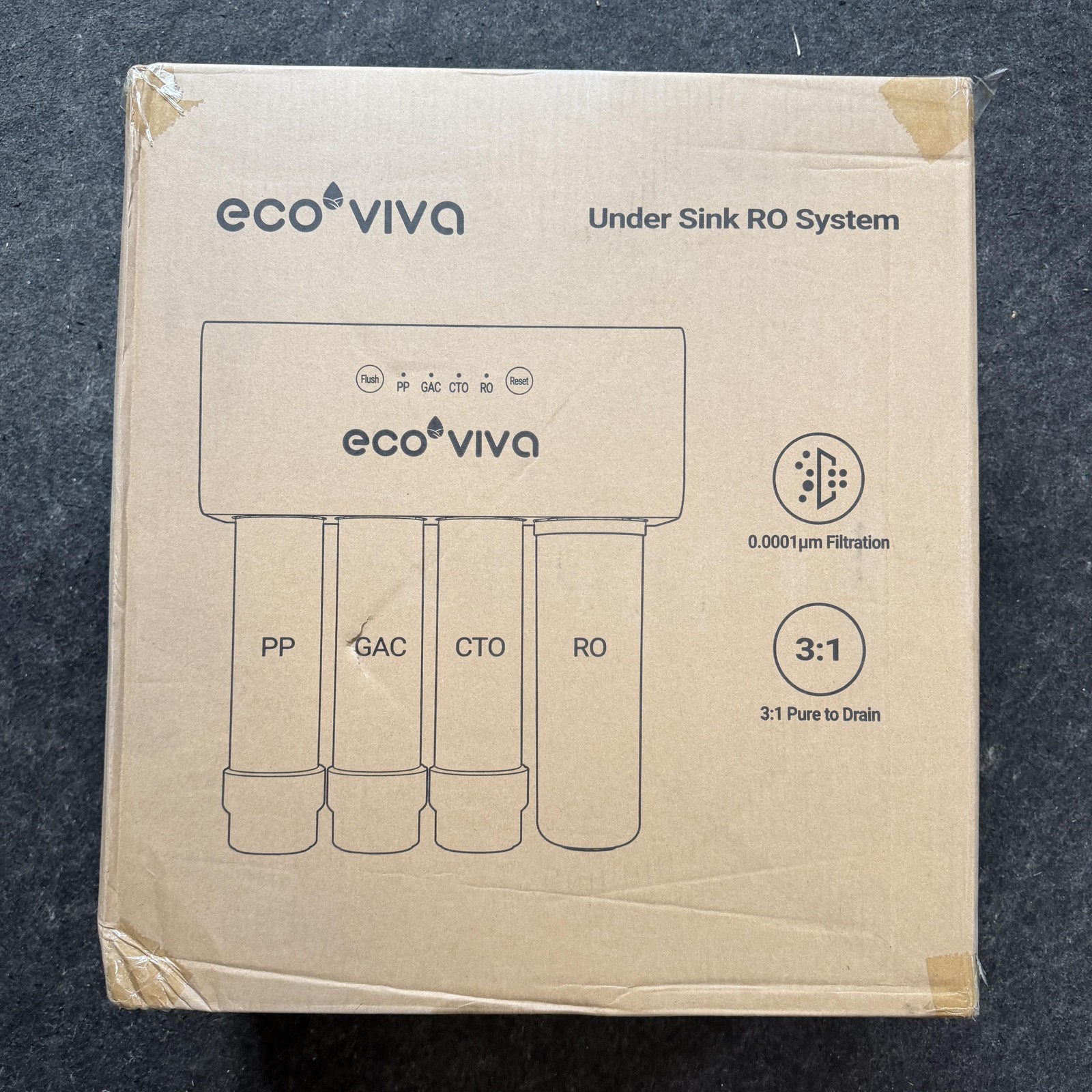 Ecoviva 1000GPD UnderSink Reverse Osmosis RO System, Modern, NSF/ANSI 58 61