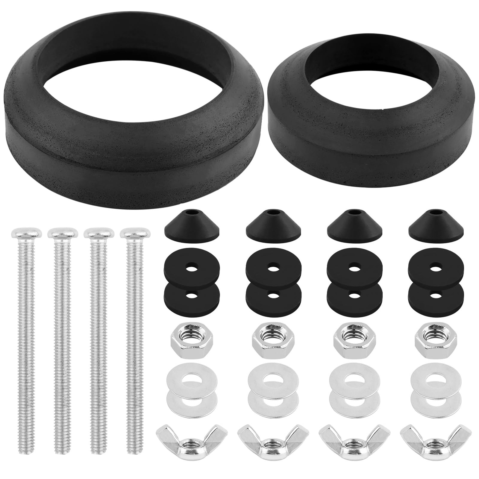 4 PCS Universal Toilet Tank To Bowl Gasket Bolts 5/16×3.15 Inch Flush Valve