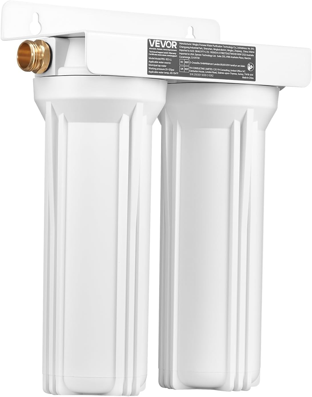 RV Water Filter, 2-Cartridge 2.5 X 10 in Water Filter System for RV, Remove Sedi