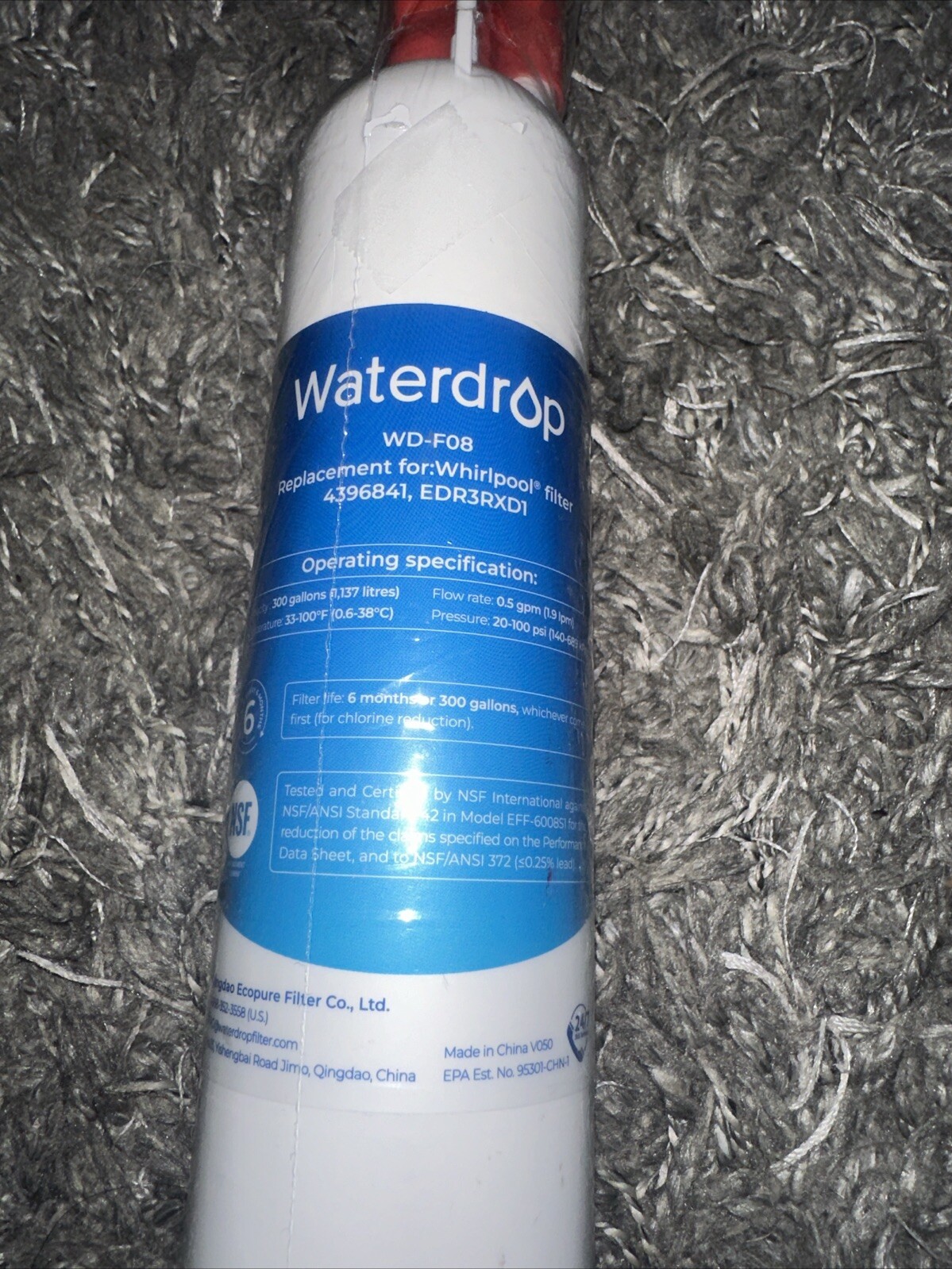 Waterdrop WD-F08 Refrigerator Water Filter, Fits Kenmore 46-9083, 46-90309