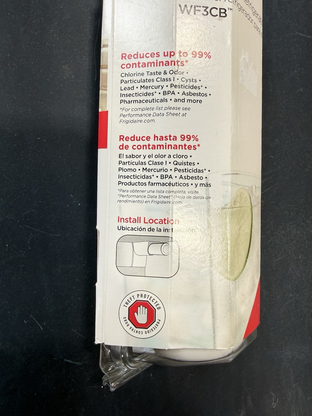 WF3CB Frigidaire Refrigerator Water Filter for Water and Ice, 200 Gallons