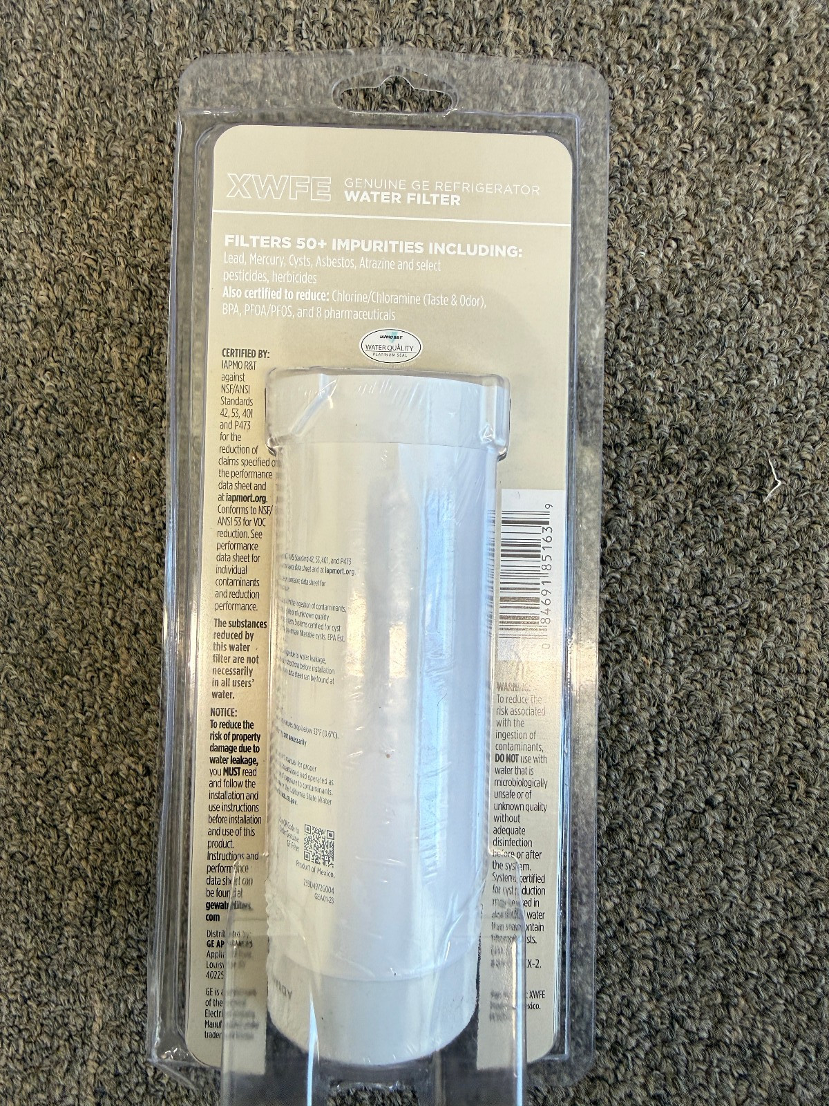 GE XWFE Genuine Refrigerator Water Filter ( WITH CHIP), 100% Authentic