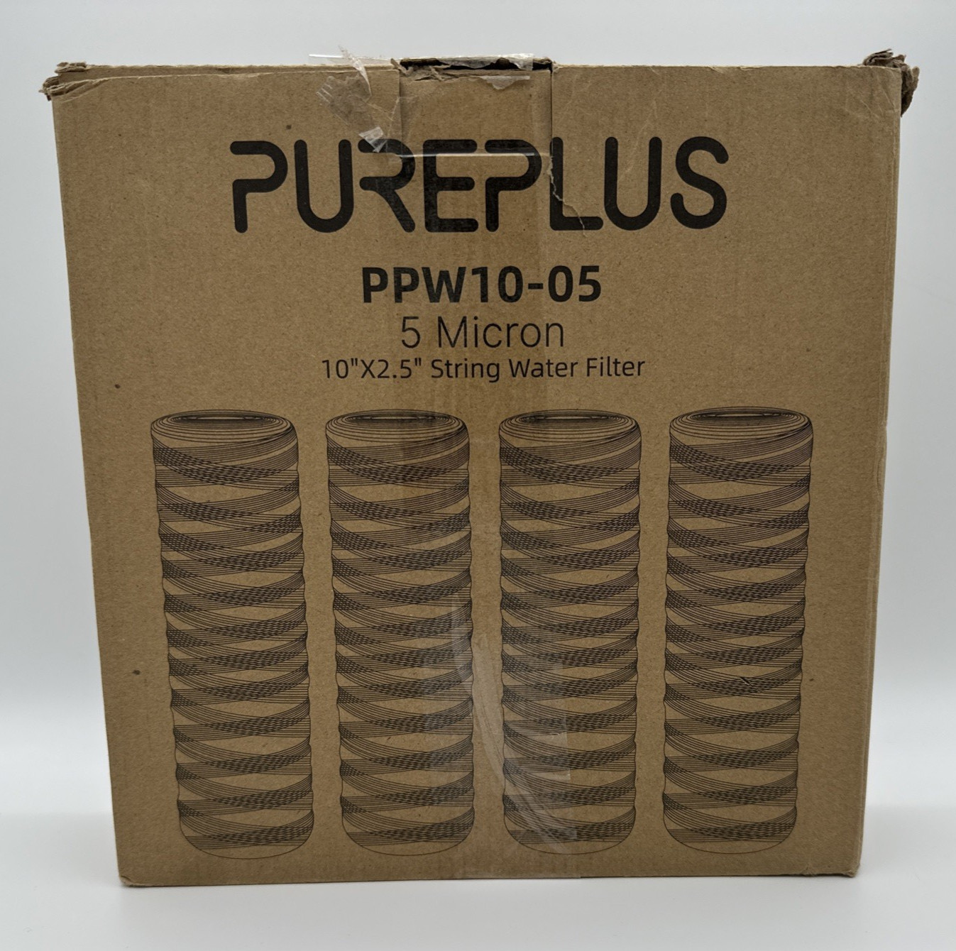PurePlus PPW10-05 5 Micron 10×2.5 Sediment Water Filter Cartridge 4 Pack New