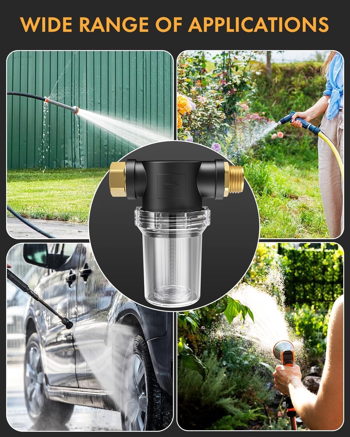 Compact Hose Filter with Dual Mesh Screens & Lightweight Design – 3x5x2 in