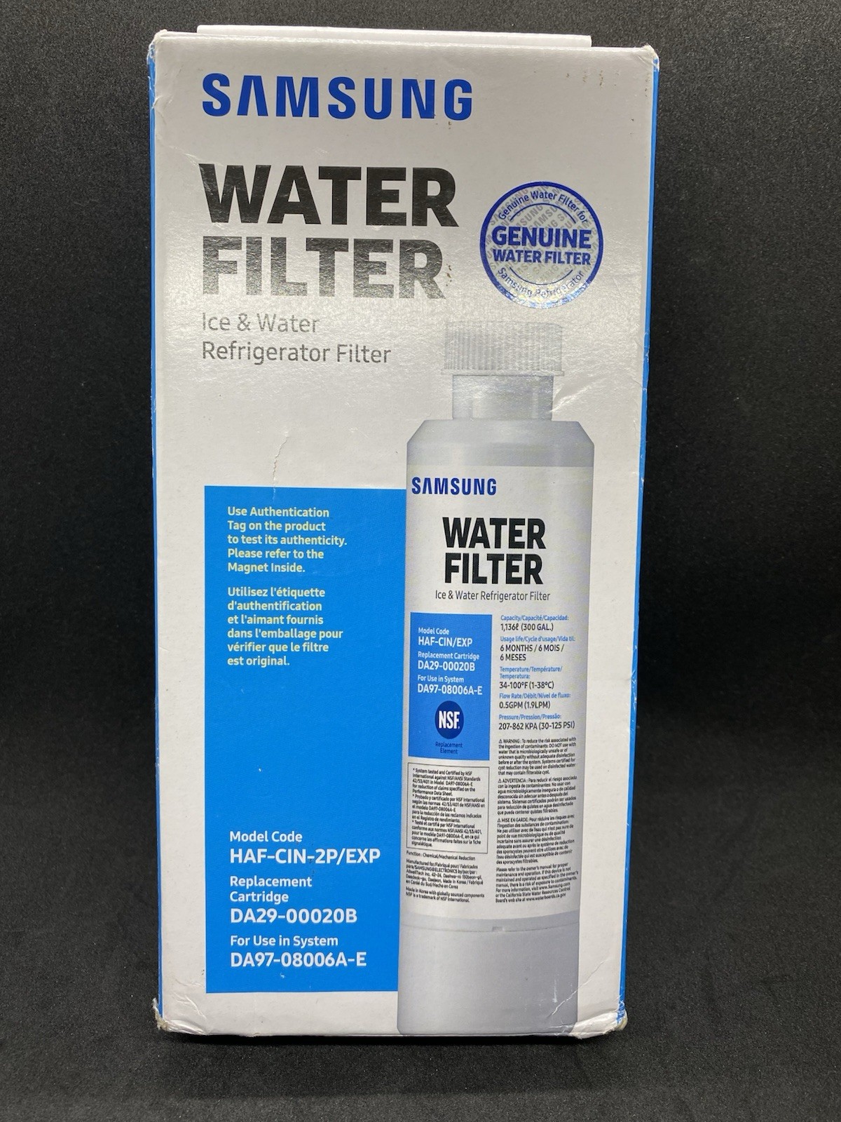 Genuine Samsung HAF-CIN-2P/EXP DA29-00020B Refrigerator Water Filter OEM New