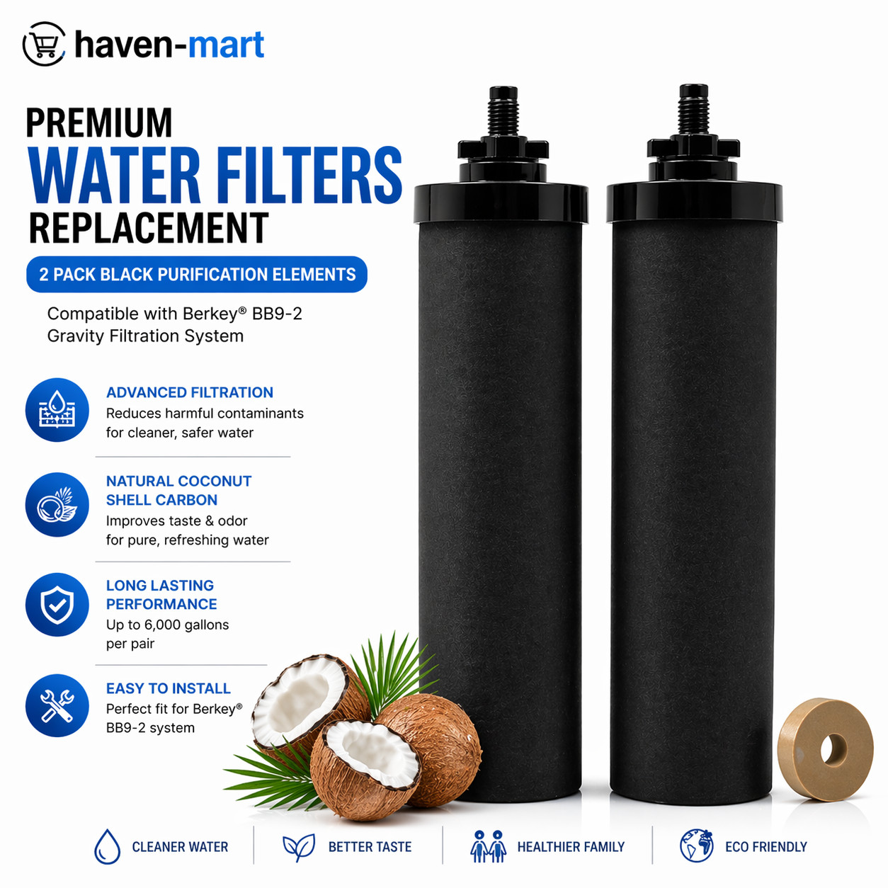 Replacement for Berkey,BB9-2 Water replacement Filters For Berkey Water System