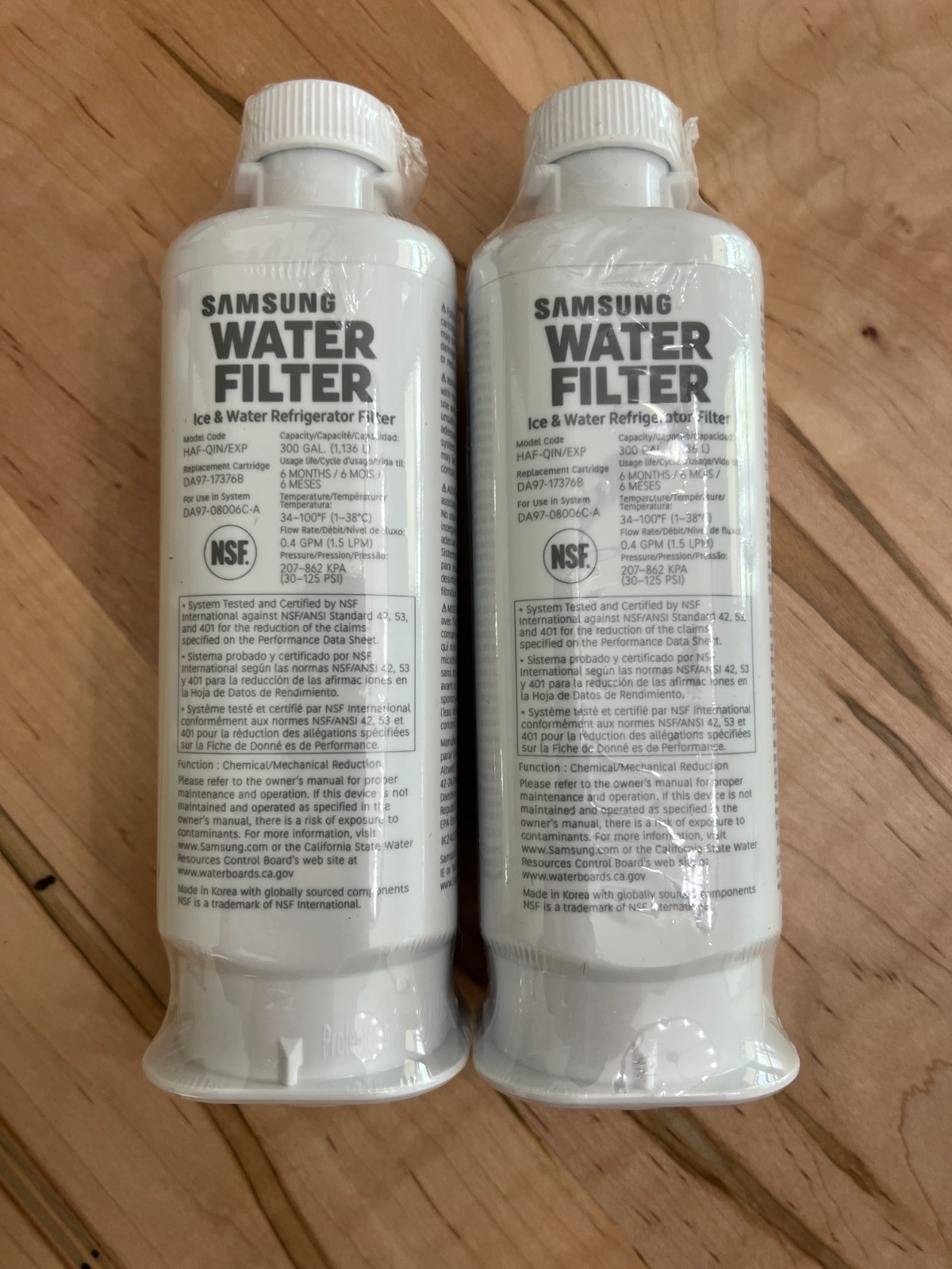 Samsung Genuine Refrigerator Water Filter HAF-QIN/EXP 2 Pack DA97-17376B Sealed
