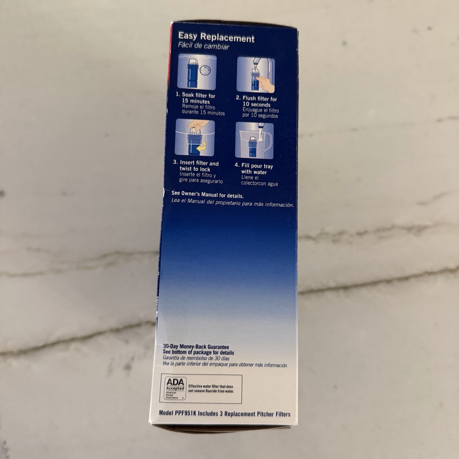 NEW PUR Max ion PPF951K 3X Replacement Filter 3 Count Blue Pitcher Dispenser