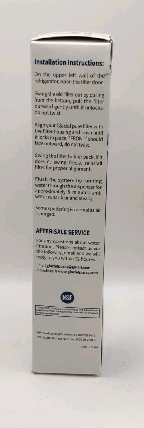 Glacial Pure GP006 Replacement Water Filter EPTWFUO1 NIB *SEE DESCRIPTION