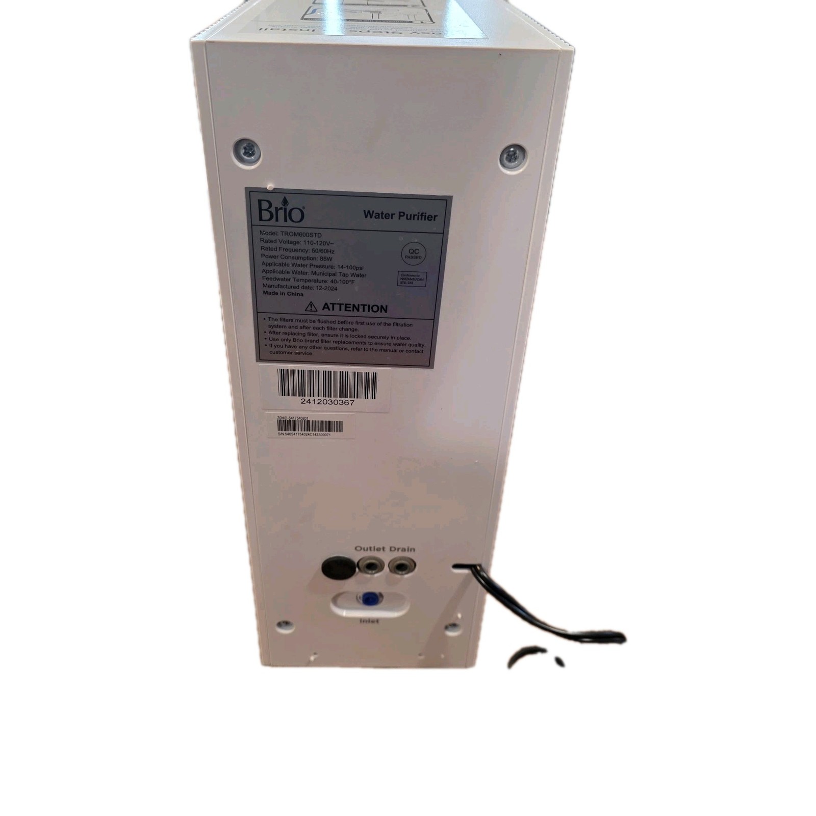 Brio SIMPL Reverse Osmosis Tankless Water Filter System 4-Stage | 600GPD No Filt