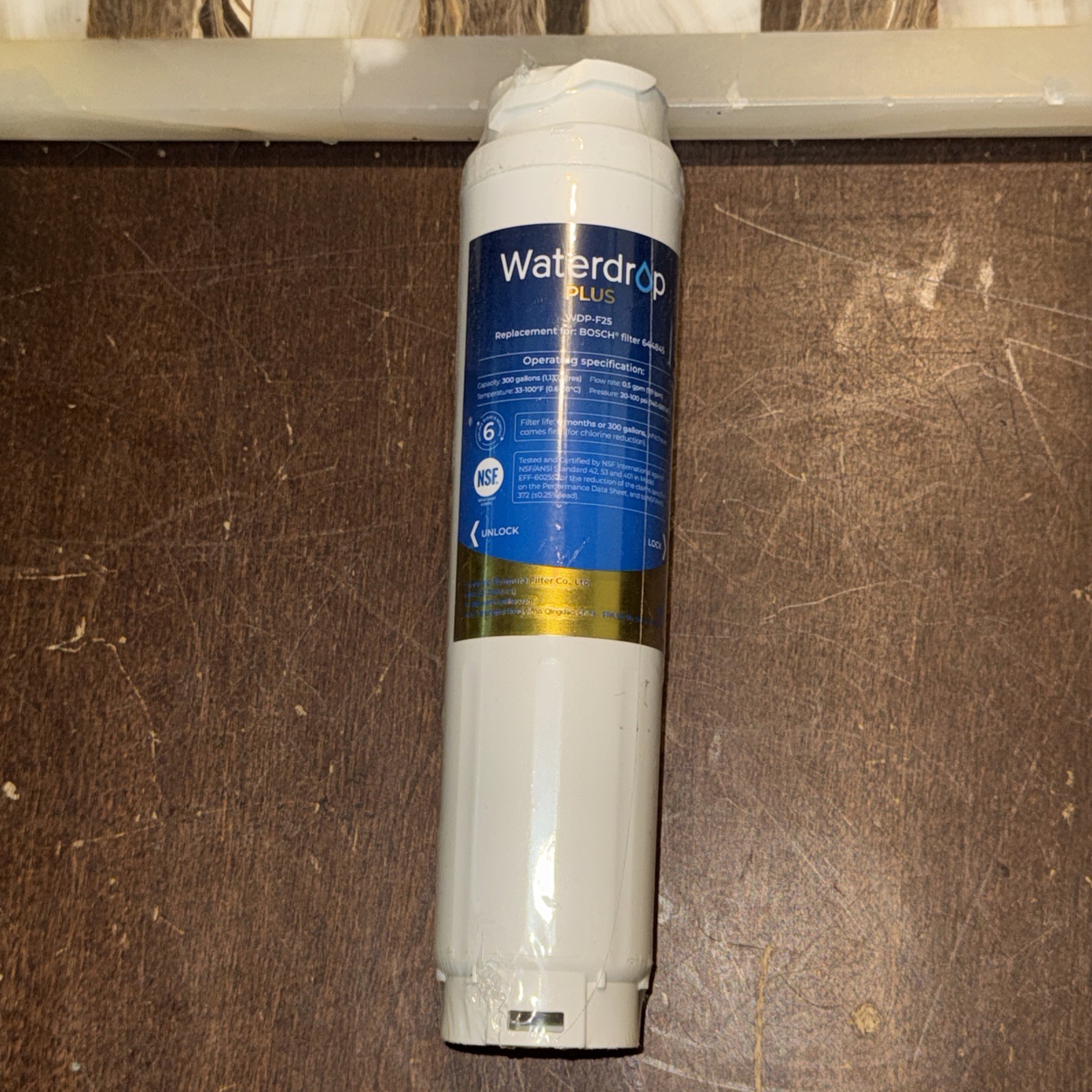 Waterdrop Plus Model WDP-F25 Water Filter Replacement 300 Gallons 6-Month