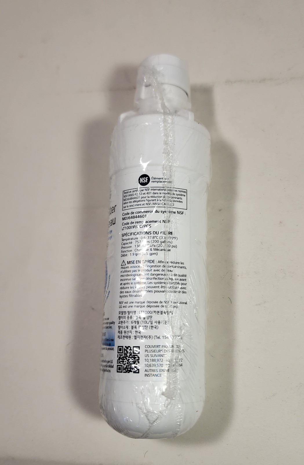 1 LG Genuine LT1000P/PC/PCS Refrigerator Replacement Water Filter Sealed