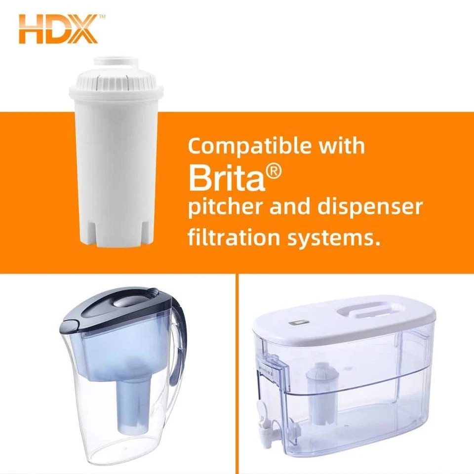 HDX Water Pitcher Replacement Water Filter Cartridges, BPA Free (8-Pack)
