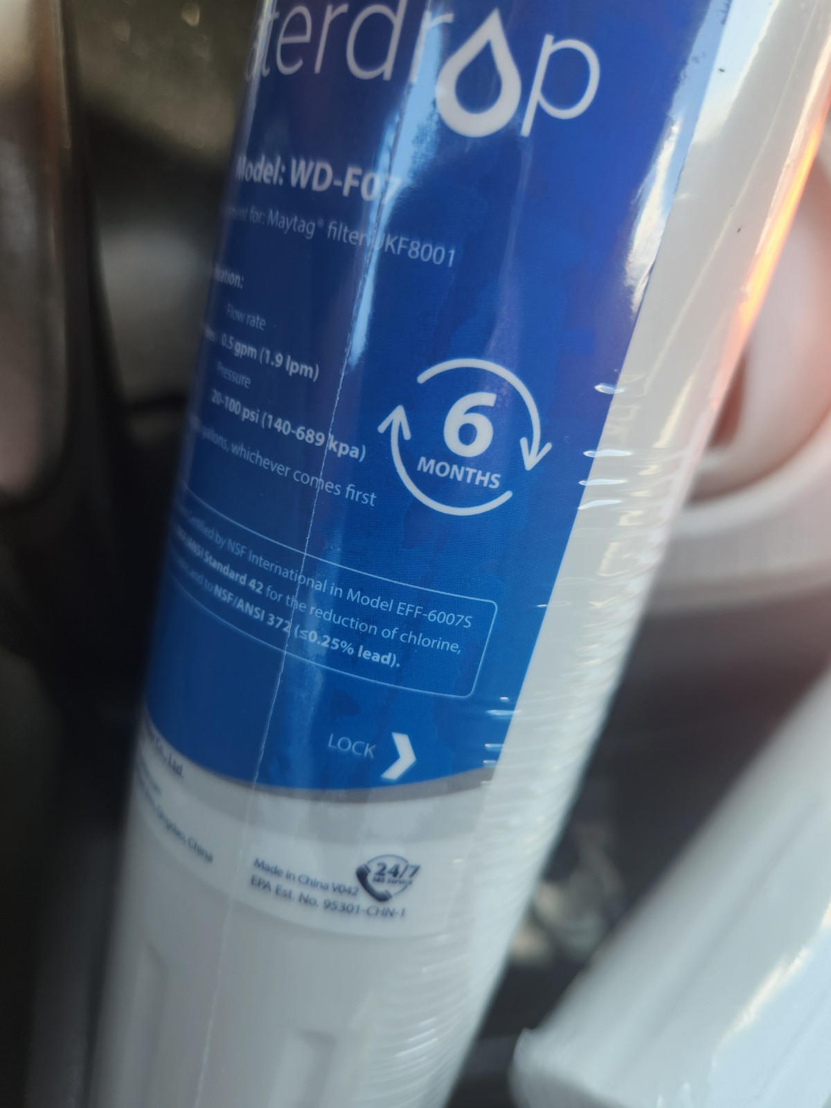 Waterdrop WD-F07 Refrigerator Water Filter Replacement for Maytag® WF-UKF8001