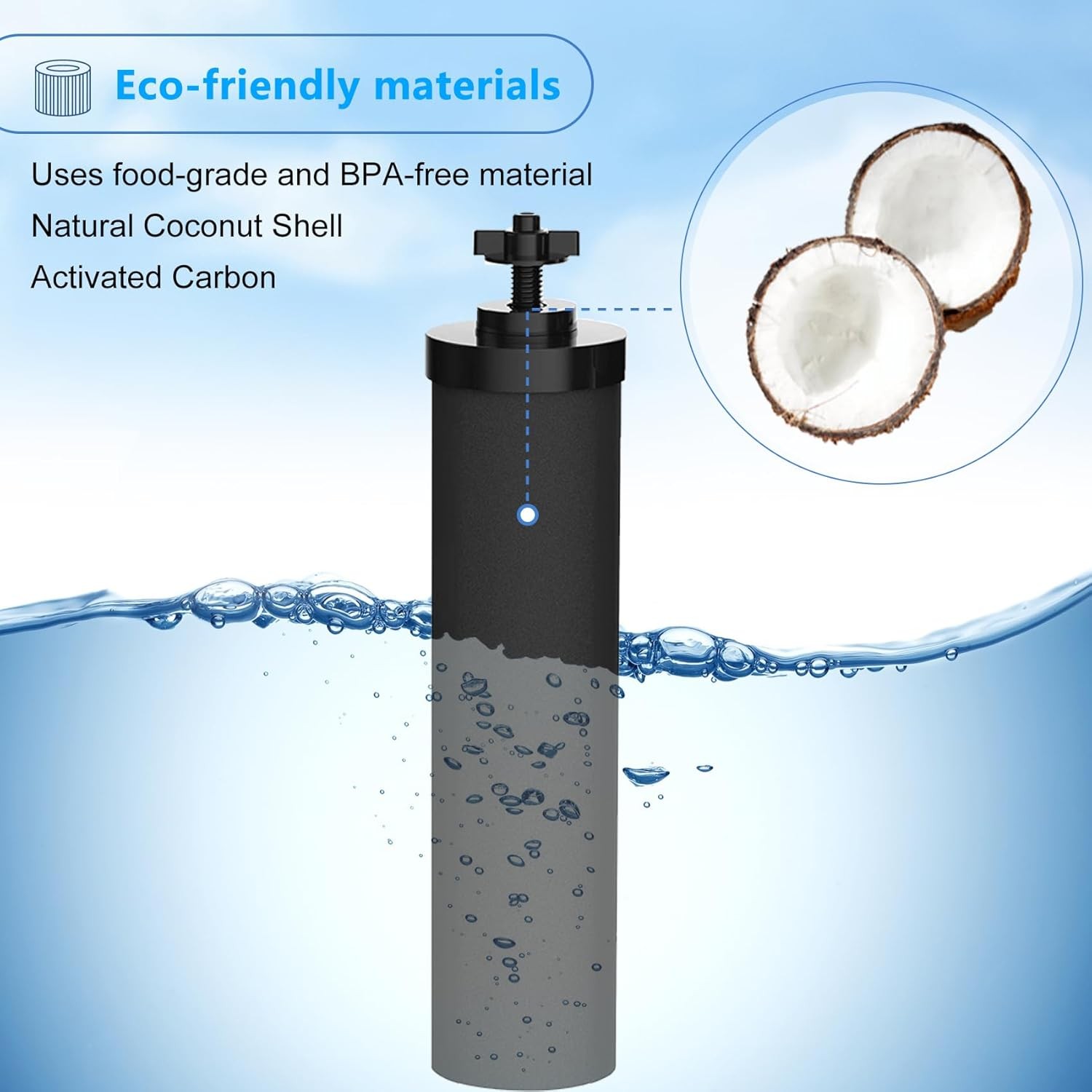 2 4 Packs Replacement Gravity System Filters BB9-2 Black For Berkey Water Filter