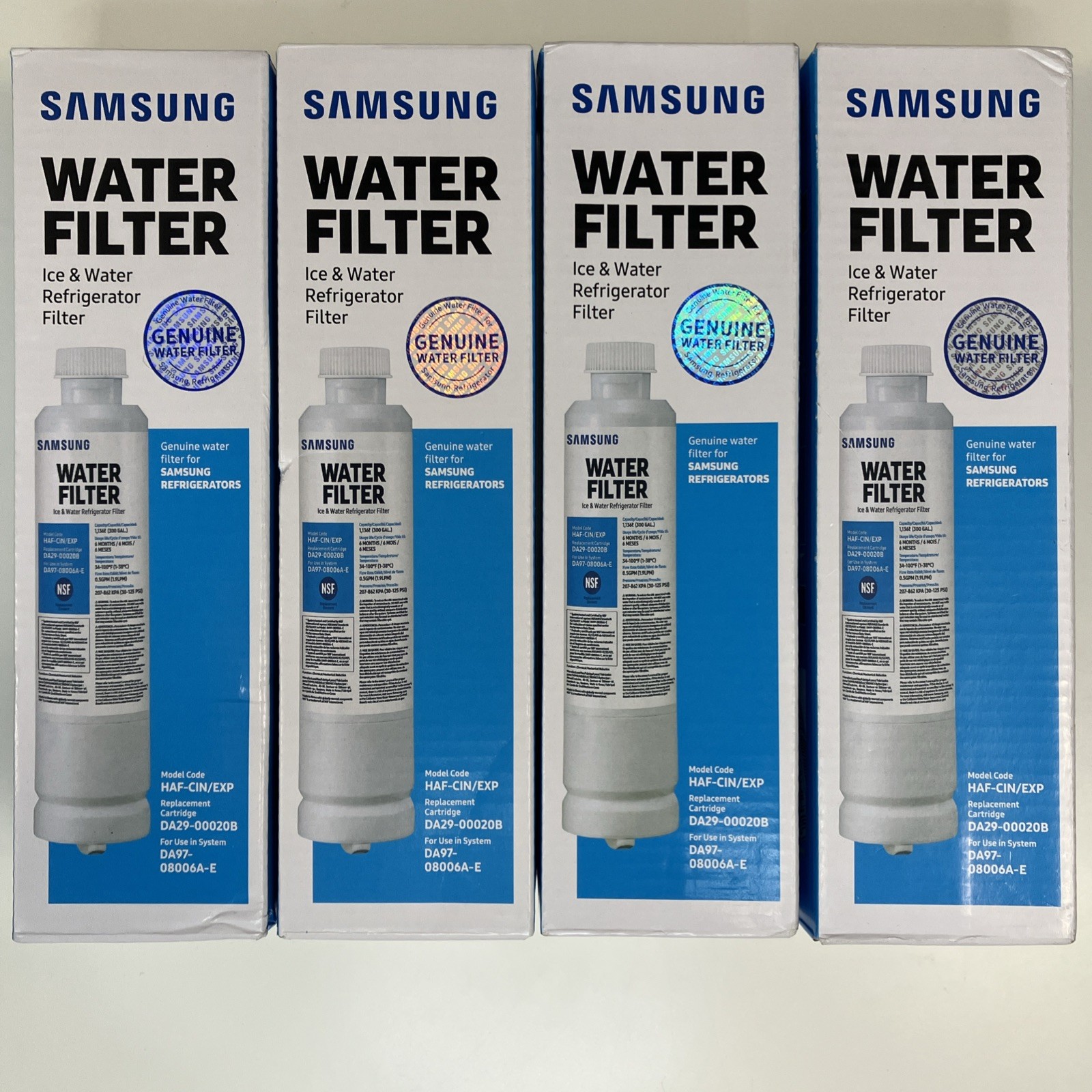 Samsung Refrigerator Water Filter HAF-CIN/EXP DA29-00020B – 4 PACK