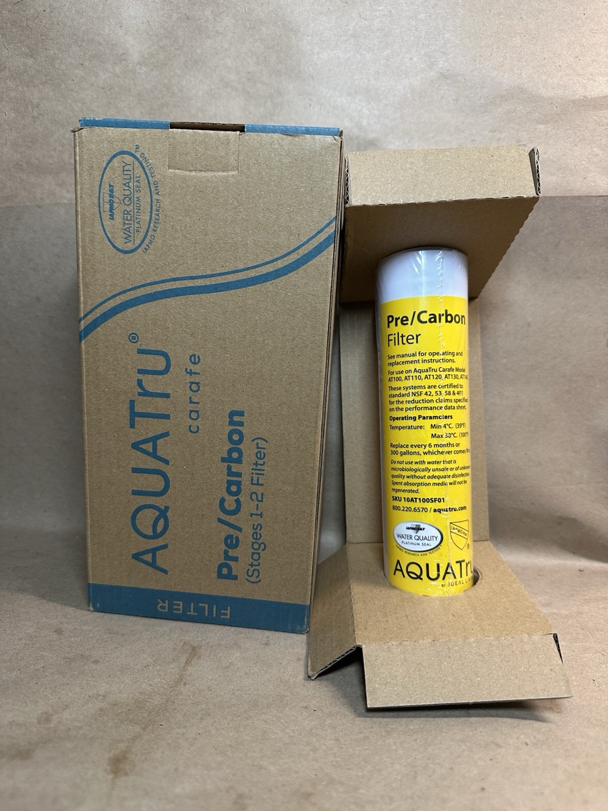 AquaTru Carafe AT100 2 Stage Pre/Carbon Filter – Genuine Filter Sealed In Box