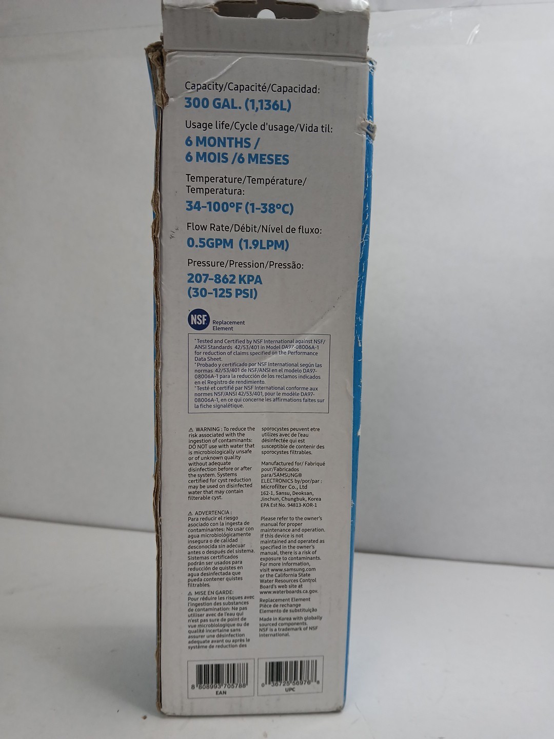 Samsung OEM DA29-00020B HAF-CIN/EXP Refrigerator Water Filter For DA97-08006A-E