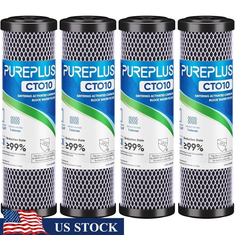 High Capacity Carbon Water Filter 10×2.5 inch NSF Chlorine Sediment Removal New