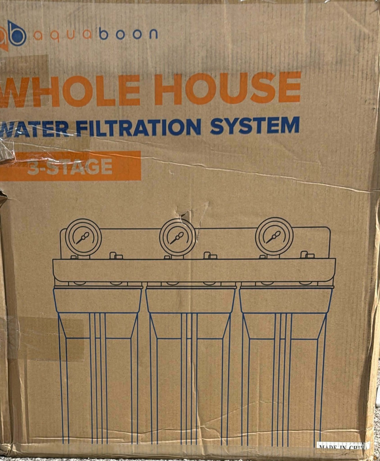 AquaBoon 3-Stage Whole House Water Filter System 20″x4.5″ Anti-Scale Carbon Filt