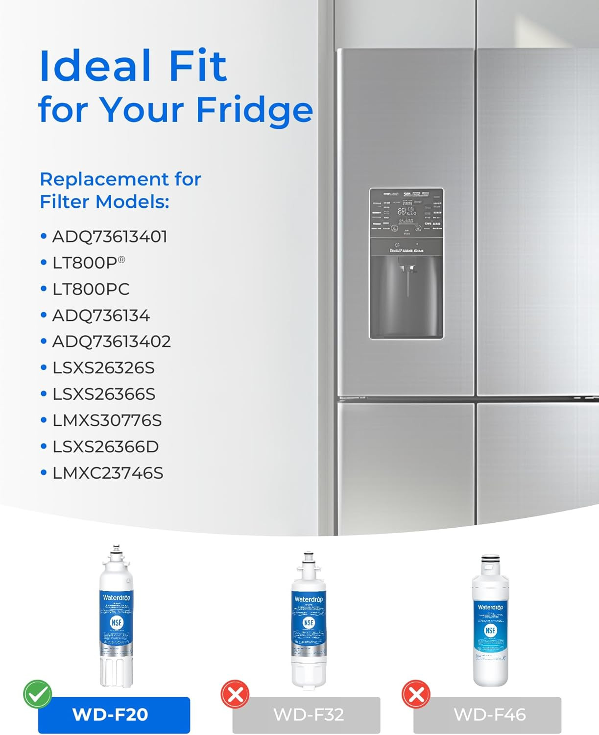 Refrigerator water filter replacement 3 pack compatible with multiple models