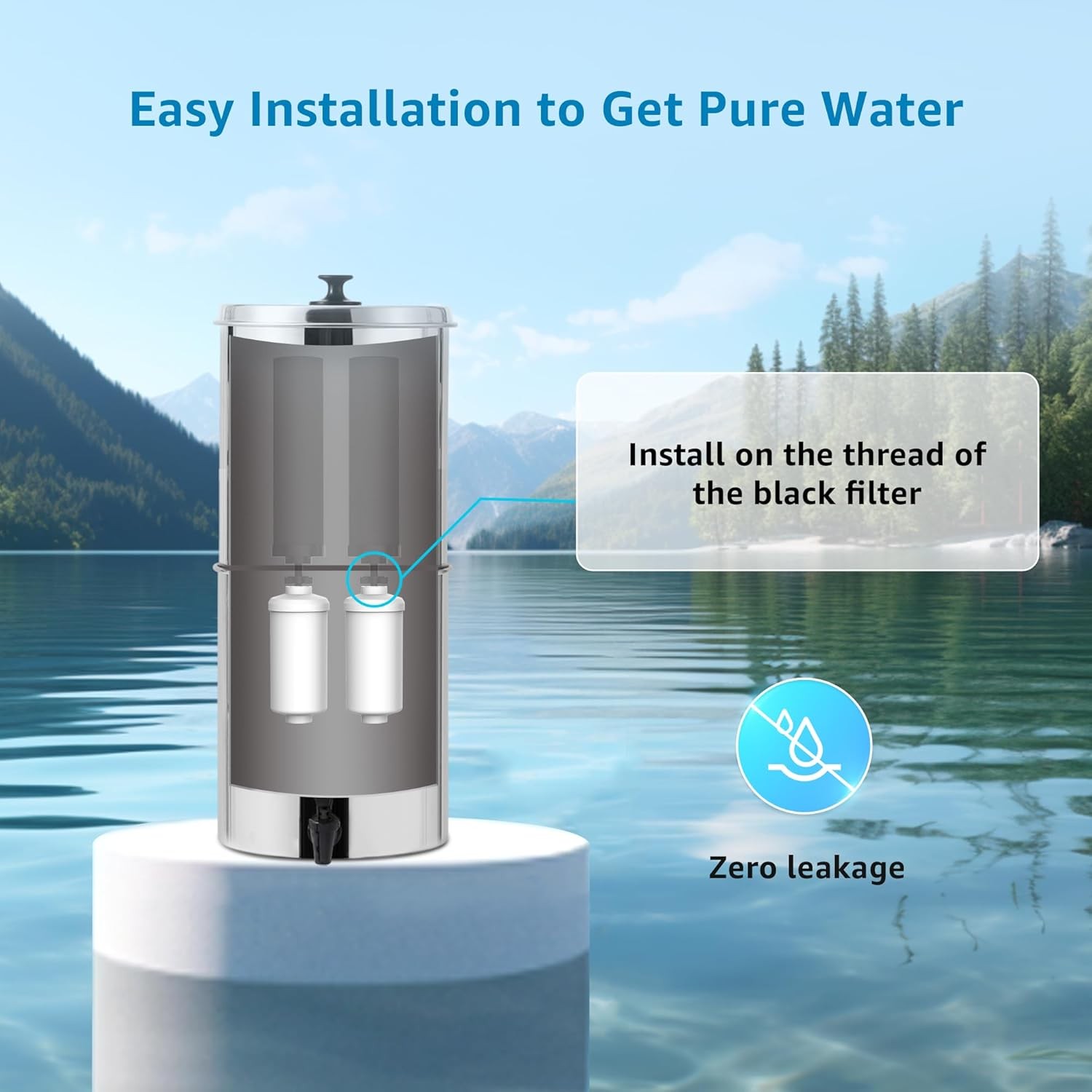 AQUA CREST Fluoride Water Filter, Replacement for Berkey® PF-2®