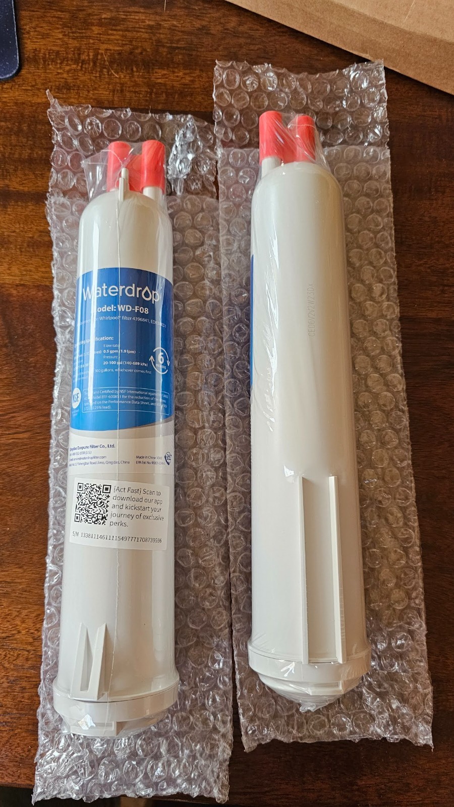 New Waterdrop WD-F08 Refrigerator Water Filter Replacement For Whirlpool