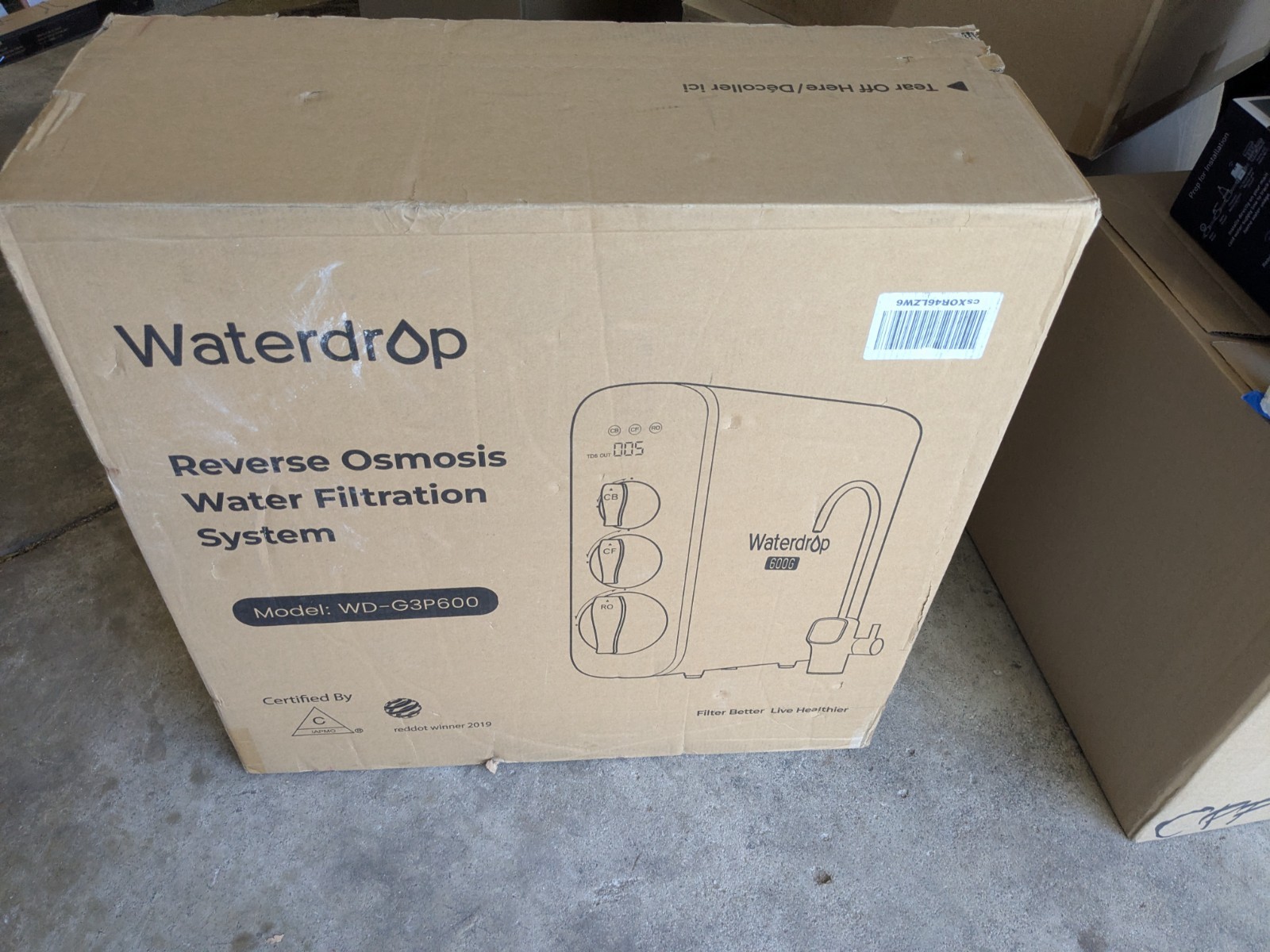 Waterdrop G3P600 Reverse Osmosis System, 8 Stage Tankless Reverse Osmosis Water
