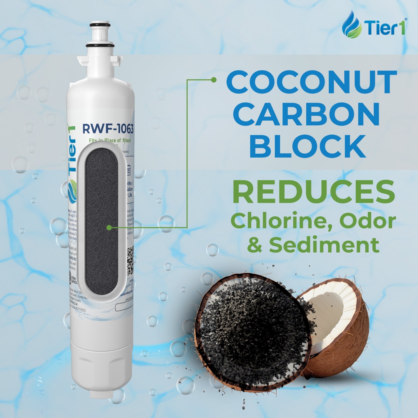 Fits GE RPWF SmartWater Comparable Tier1 Fridge Water & Air Filter Combo 2P