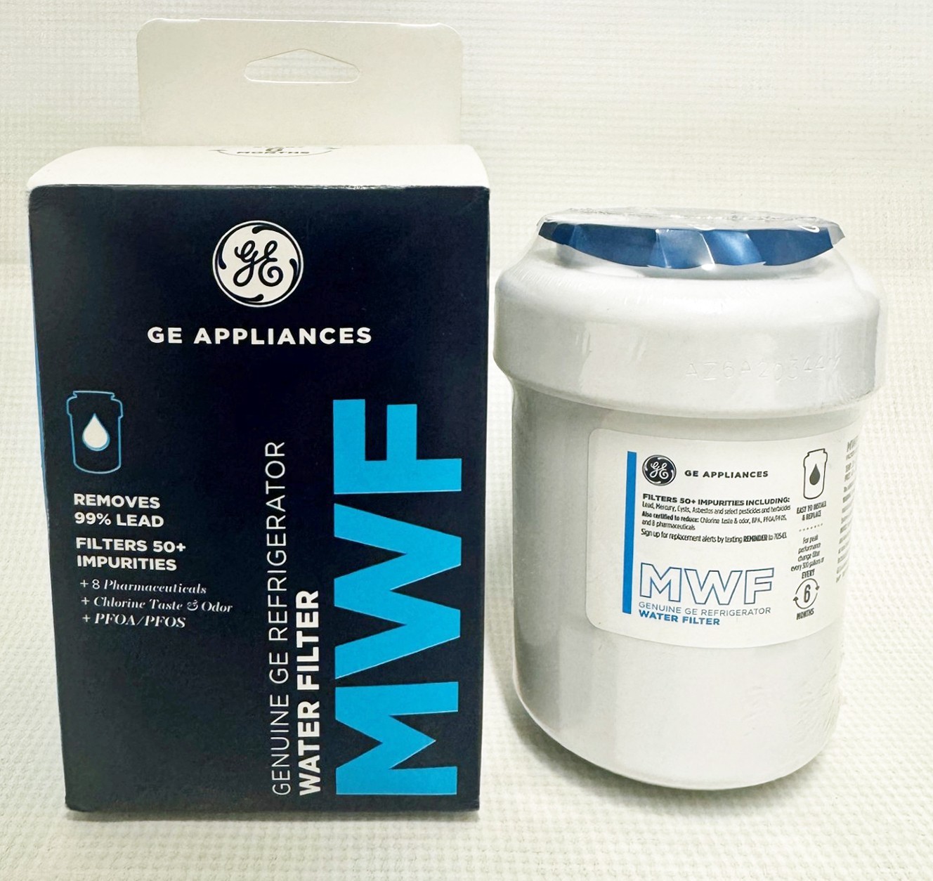 GE Appliances MWF Refrigerator Water Filter, Genuine Replacement Filter