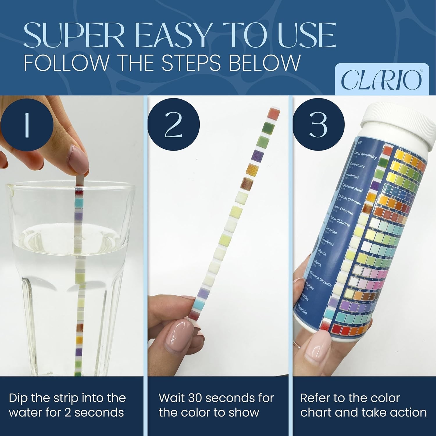 Clario – 25 in 1 Water Tester for Drinking Water – Water Hardness Test Kit for A