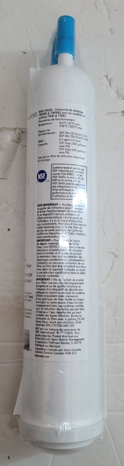 3 Pack KENMORE Genuine 4609083 46-9083 Replacement Refrigerator Water Filters