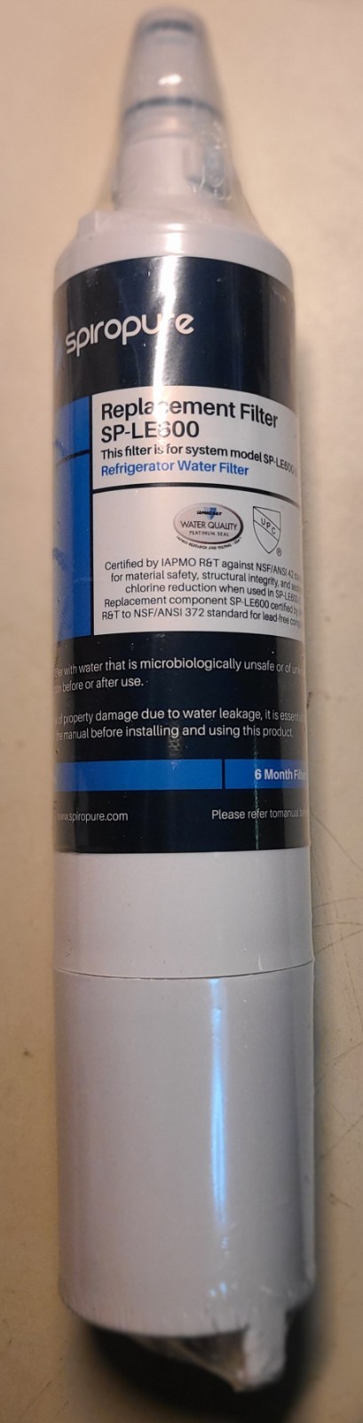 SpiroPure Refrigerator Water Filter SP LE600 – NEW