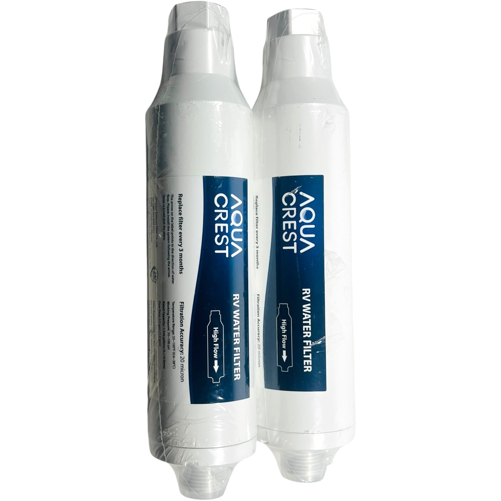 AQUA CREST RV Filter, RV Inline Hose Water Filter – LOT of 2