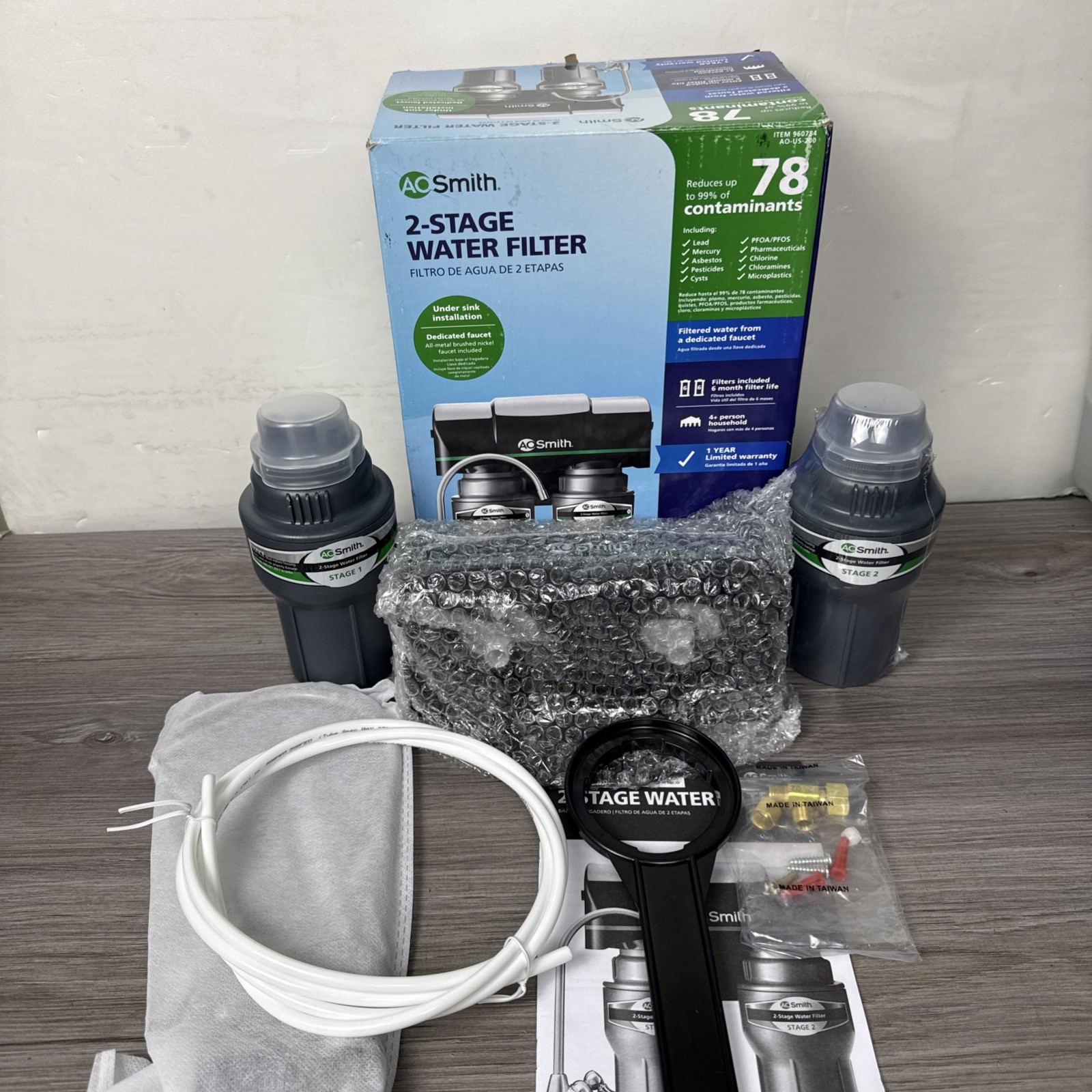 AO Smith Under Sink 2-Stage Water Filter with Faucet (New & UNUSED in Open Box)