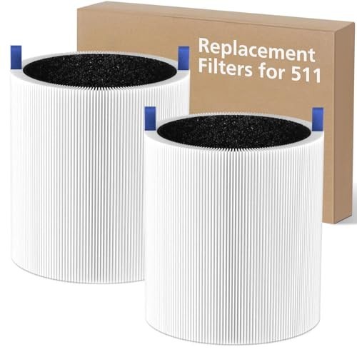 2-Pc HEPA Carbon Repl Filter Fits Blueair Blue Pure 511 Air Purifier 8.27×7.87