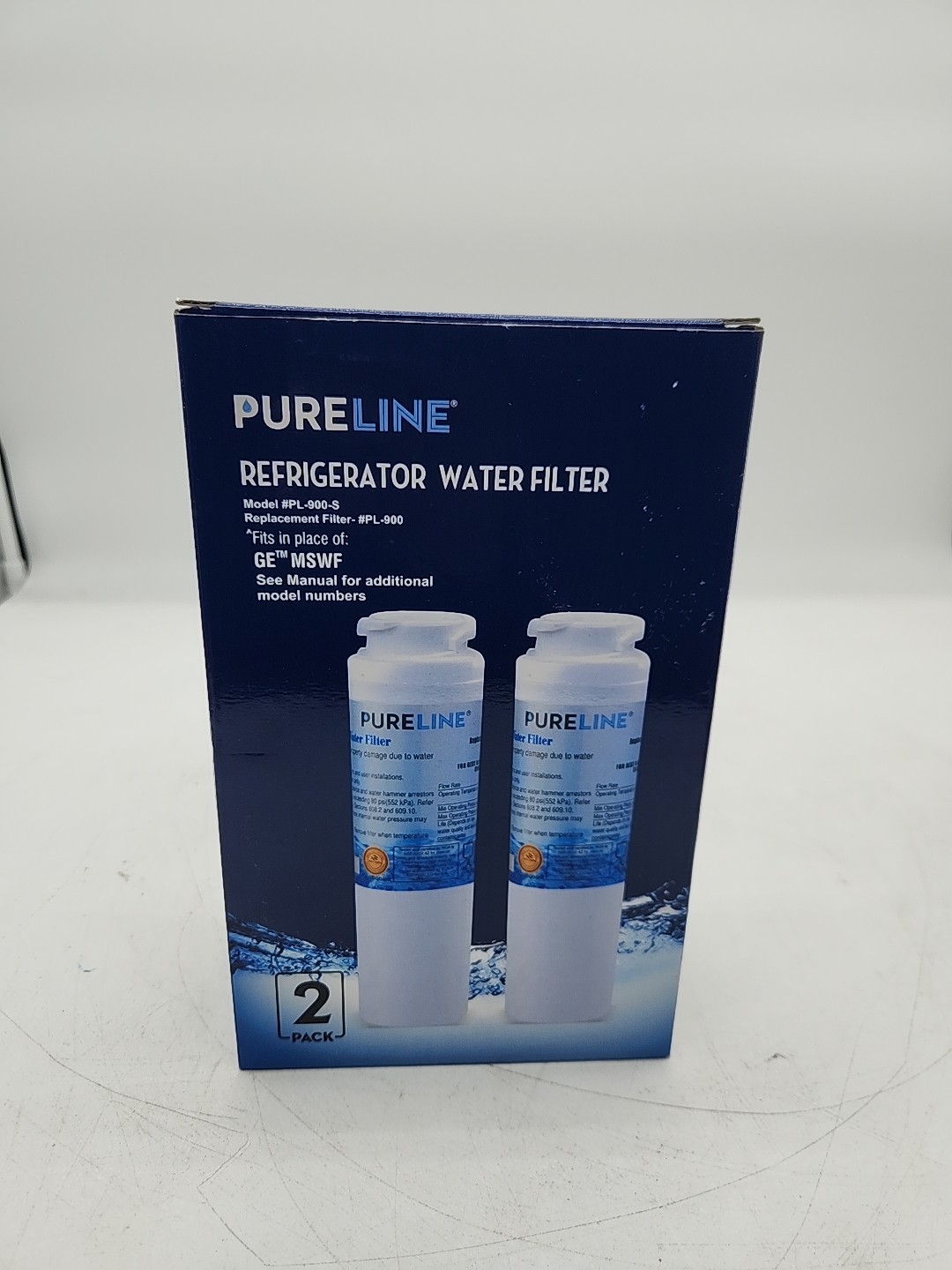 New Sealed PureLine Refrigerator Water Filter PL-900-S Pack Of 2 For GE MSWF